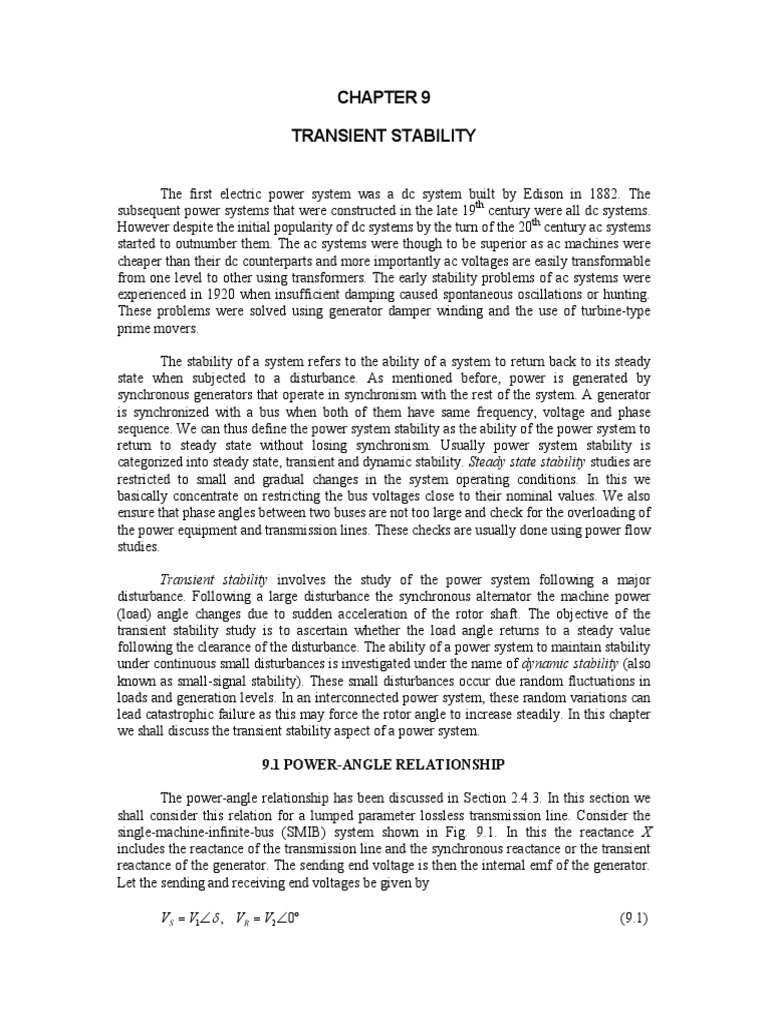 Transient Stability: TH TH | PDF | Steady State | Electric Power System
