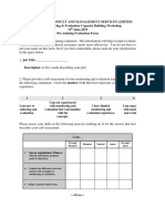 Water Pre Assessment