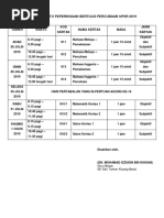 Jadual Waktu Peperiksaan Bertulis Percubaan Upsr 2019