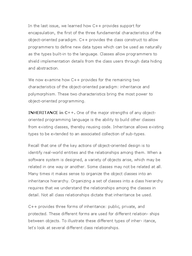 C++ Inheritance and Polymorphism Explained | PDF | Inheritance (Object ...