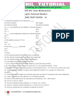 8th Rational Number Cbse Test Paper - 01