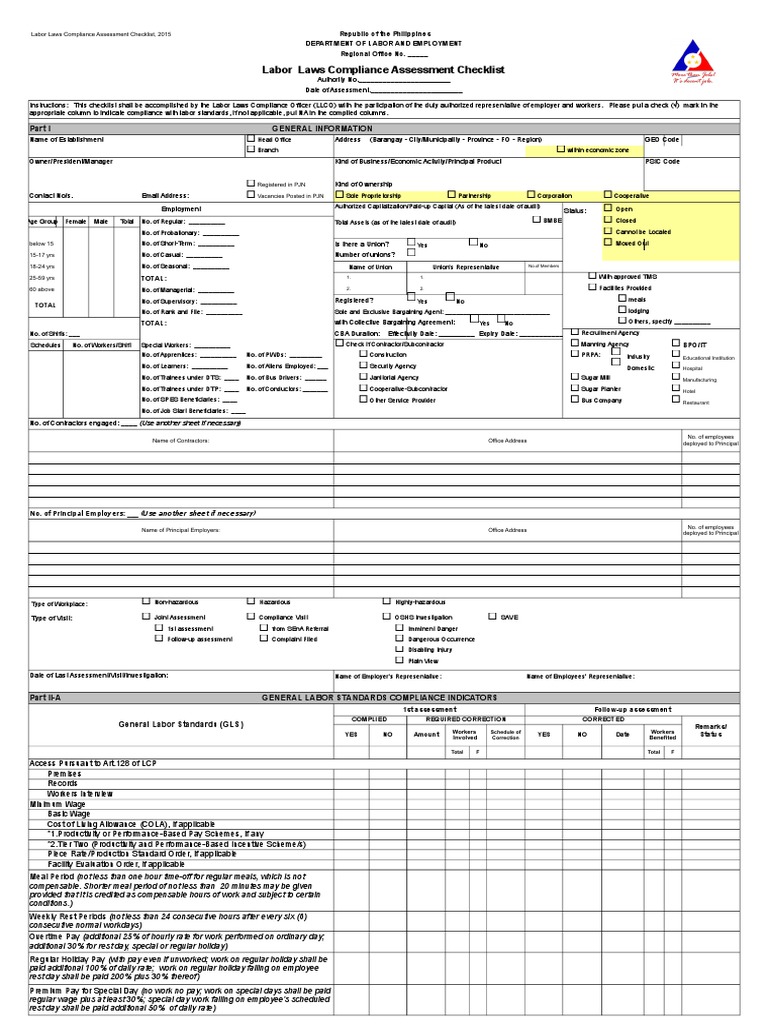 Dole store inspection sample checklist fra davao gaisano buhangin