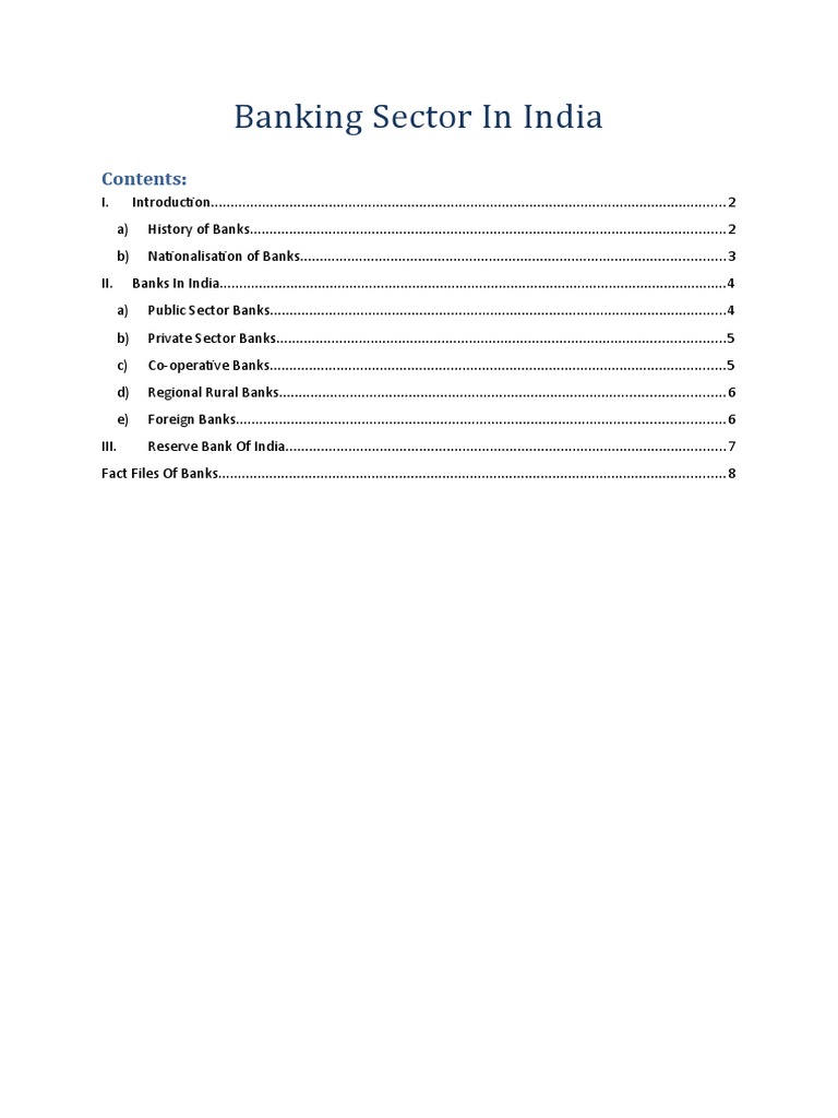 Overview of India's Banking Sector | PDF | Reserve Bank Of India ...