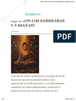 ¿Qué Son Los Samskaras y Vasanas?