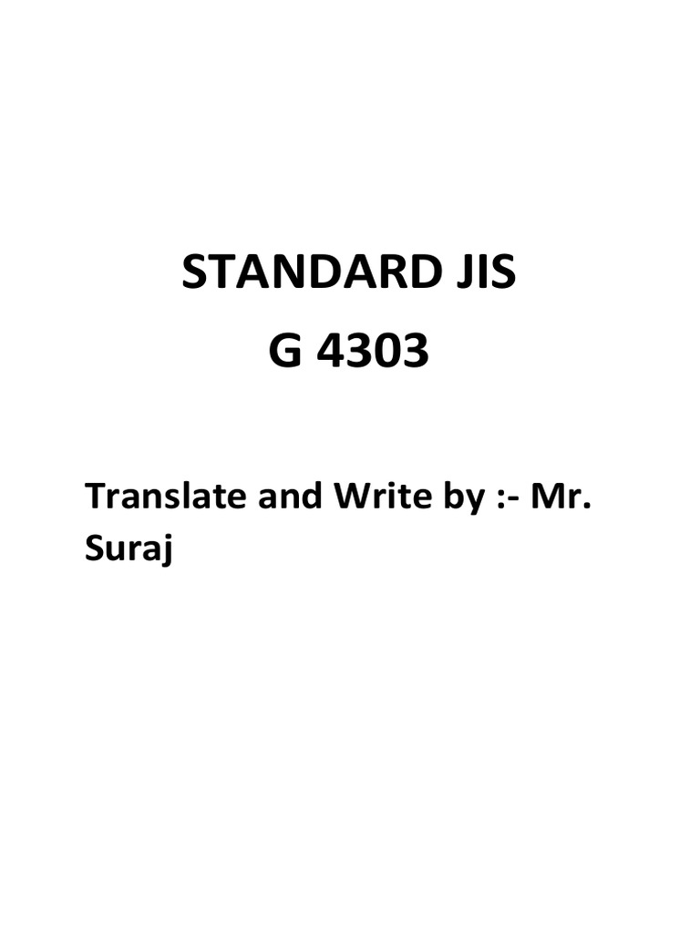 Jis G4303 Standard English Version PDF Steel Patent