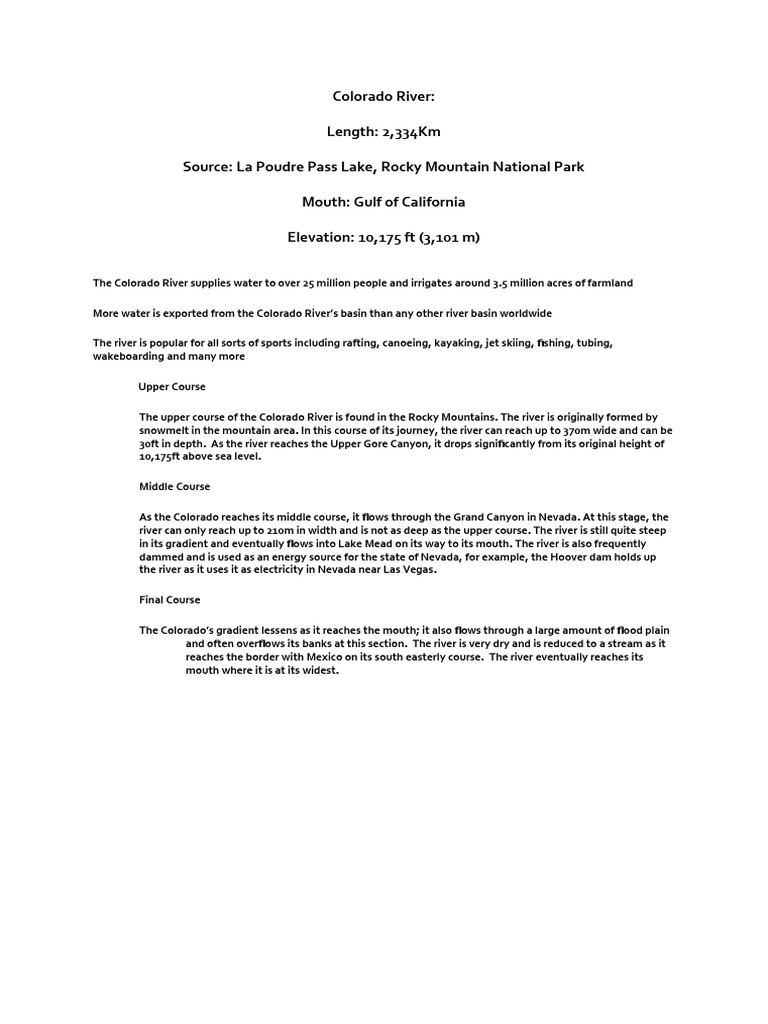 Colorado River | PDF | Travel