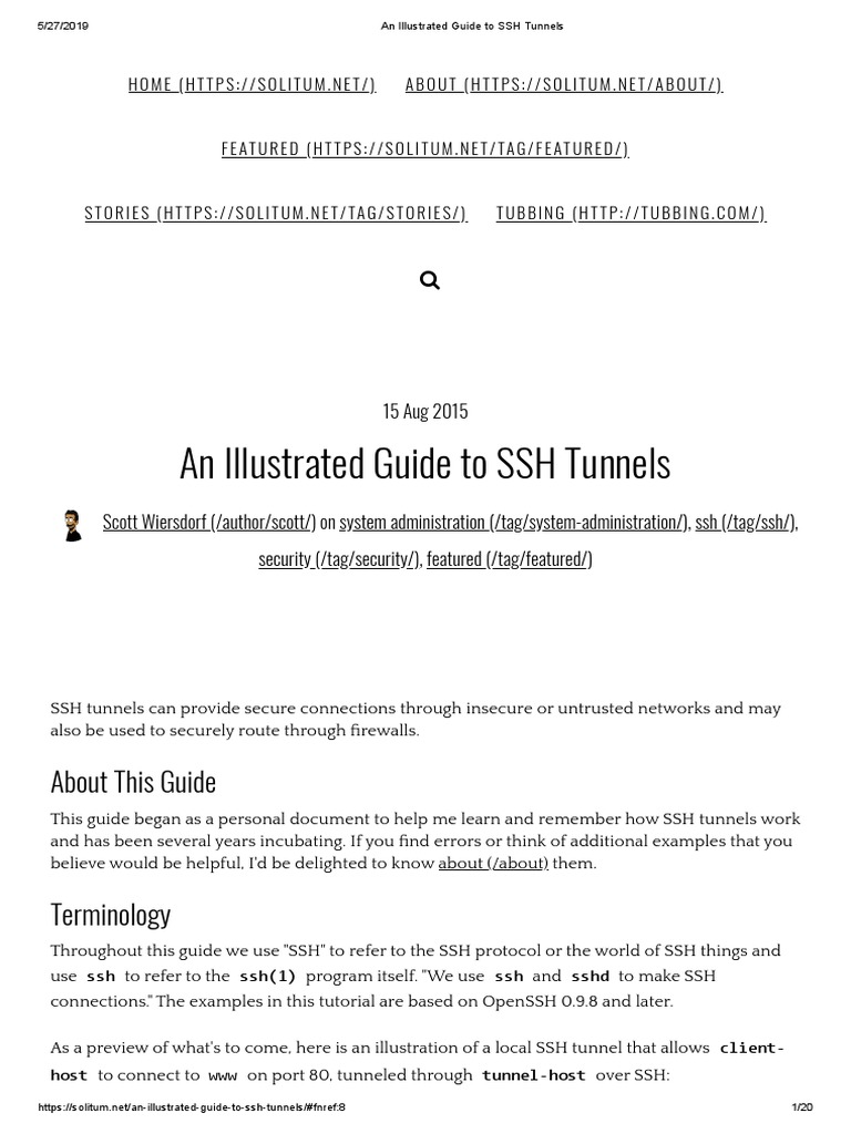 An Illustrated Guide To SSH Tunnels | PDF | Secure Shell | Networking ...