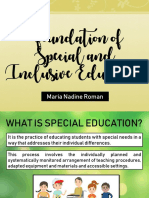 Foundation of Special and Inclusive Education