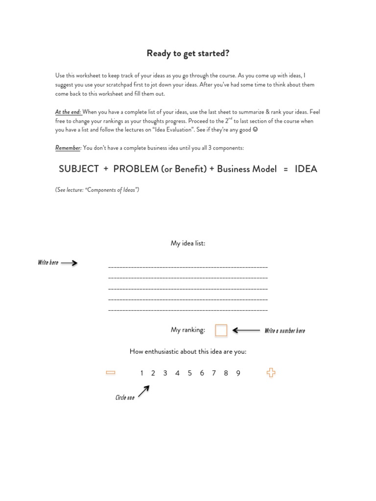 Idea Tracking Worksheet for Entrepreneurs | PDF | Epistemology | Learning