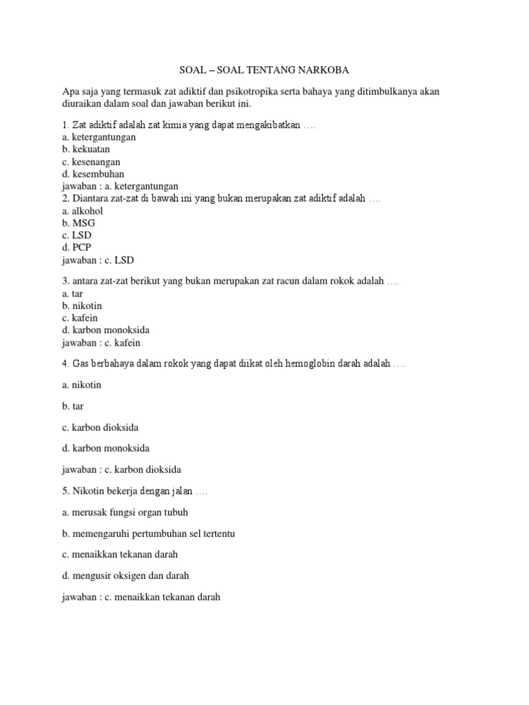 Soal Narkoba
