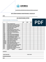 Air Conditioning Maintenance Checklist