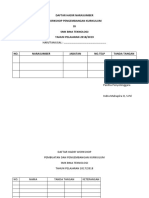 Daftar Hadir Narasumber Workshop Pengembangan Kurikulum DI SMK Bina Teknologi TAHUN PELAJARAN 2018/2019