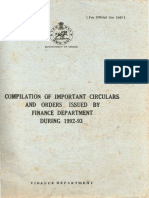 AND BY: Compilation of Important Circulars Orders Issued Finance Department