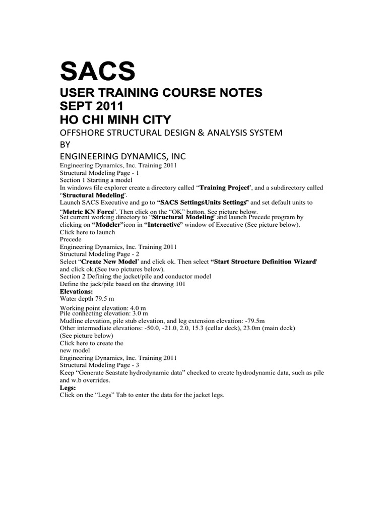 SACS Offshore Structural Design Training | PDF | Structural Load | Icon ...