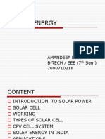 Solar Energy: Amandeep Singh B-Tech / Eee (7 Sem) 7080710218