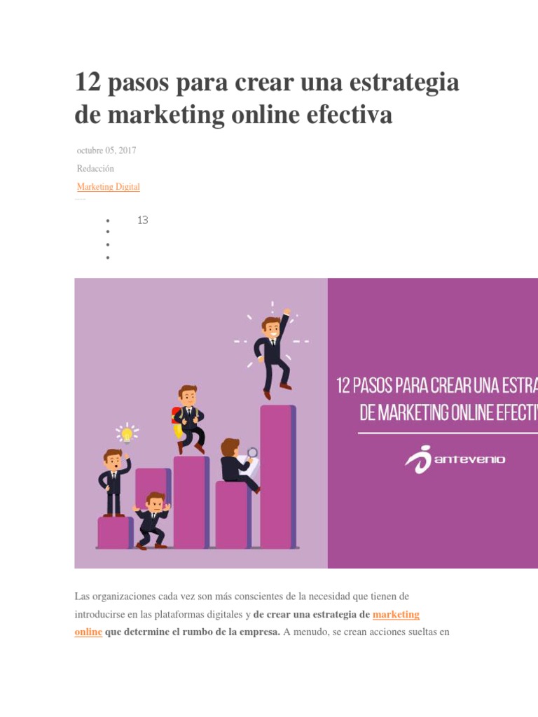 12 Pasos para Crear Una Estrategia de Marketing Online Efectiva | PDF ...