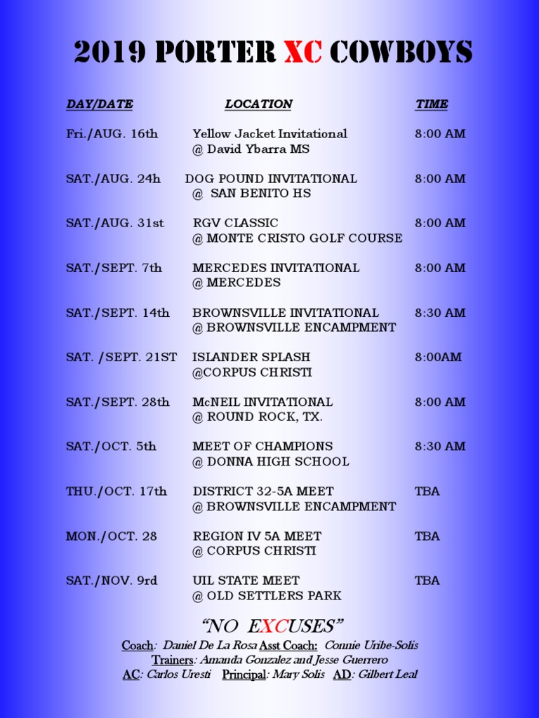 2019 XC Schedule Revised 1 PDF