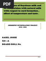 Chemistry Project Class 12 Preparation of Soyabean Milk and It's ...