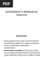 Government'S Remedies in Taxation