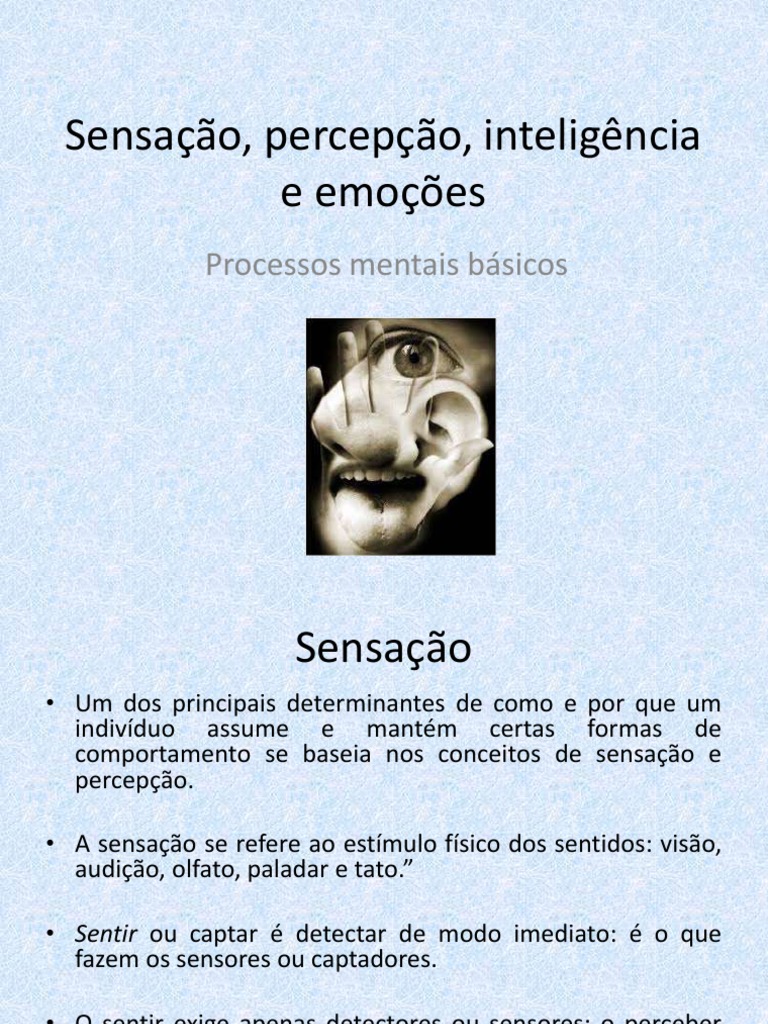 Aula 14 - Sensação, Percepção, Emoções e Inteligência | PDF | Percepção ...