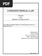 Constitutional Law: Study ON Right To Equality