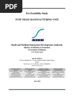 Pre-Feasibility Study Tuff Tiles Manufacturing Unit: Small and Medium Enterprises Development Authority