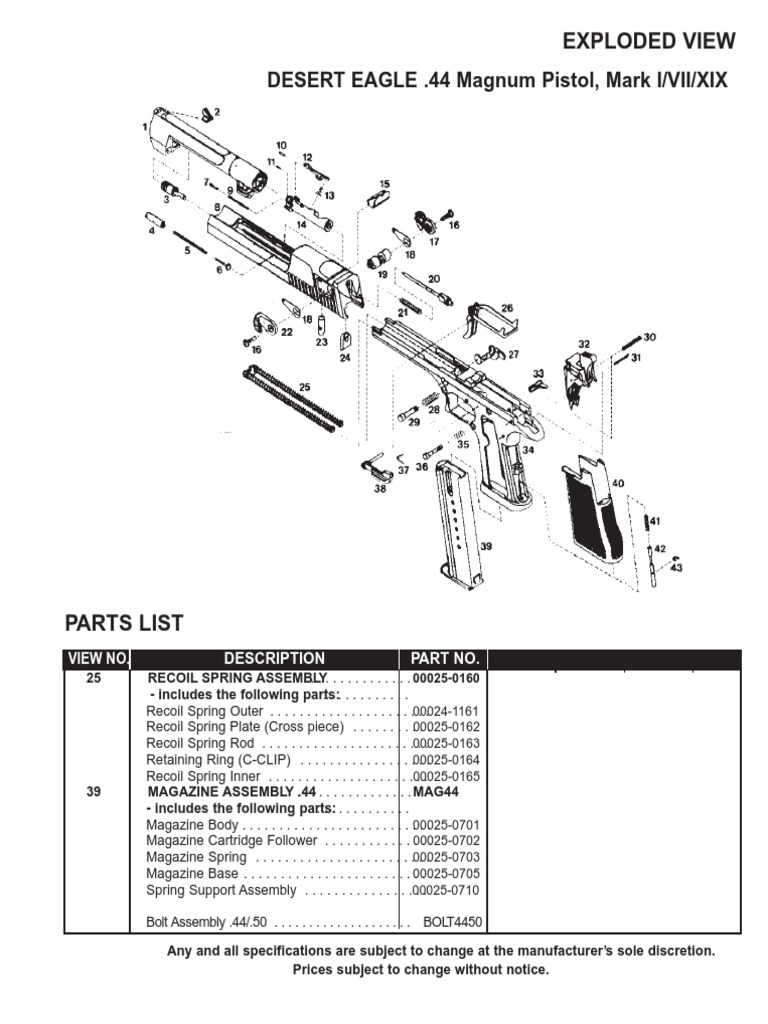 Lavet en kontrakt mærkning Stænke Desert Eagle 44 | PDF | Projectiles | Weapon Design