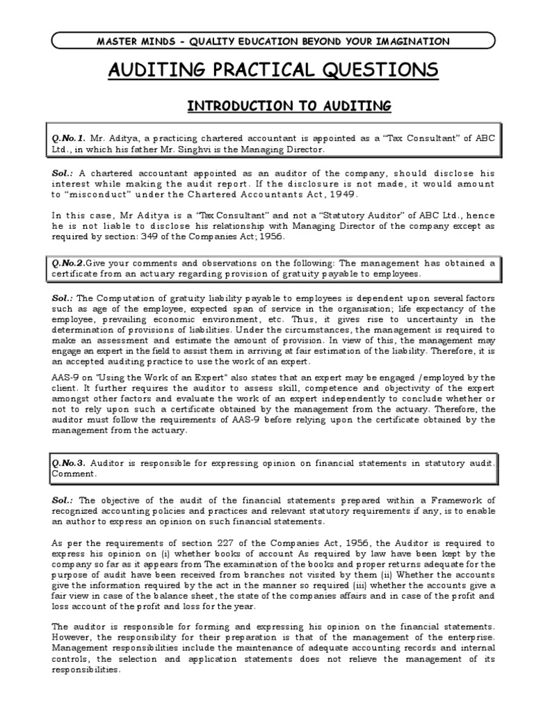 Auditing Practical | PDF