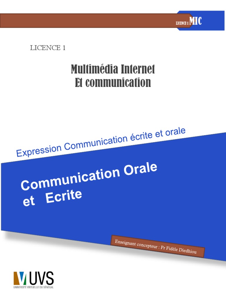Techniques de Communication Écrite et Orale | PDF | la communication ...