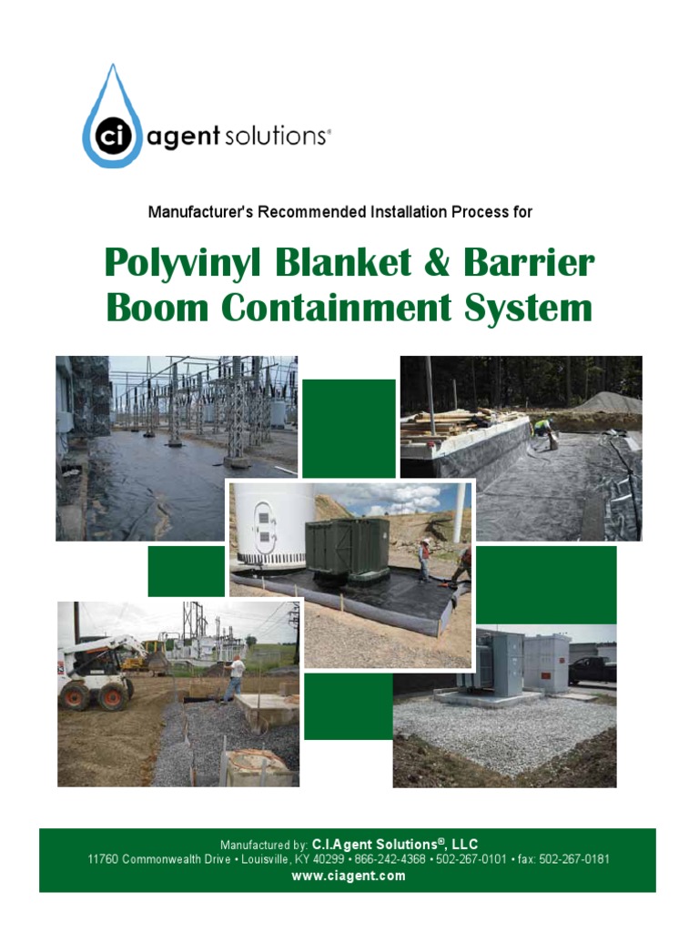 Polyvinyl Blanket Barrier Boom Installation Guide 2013 PDF Concrete