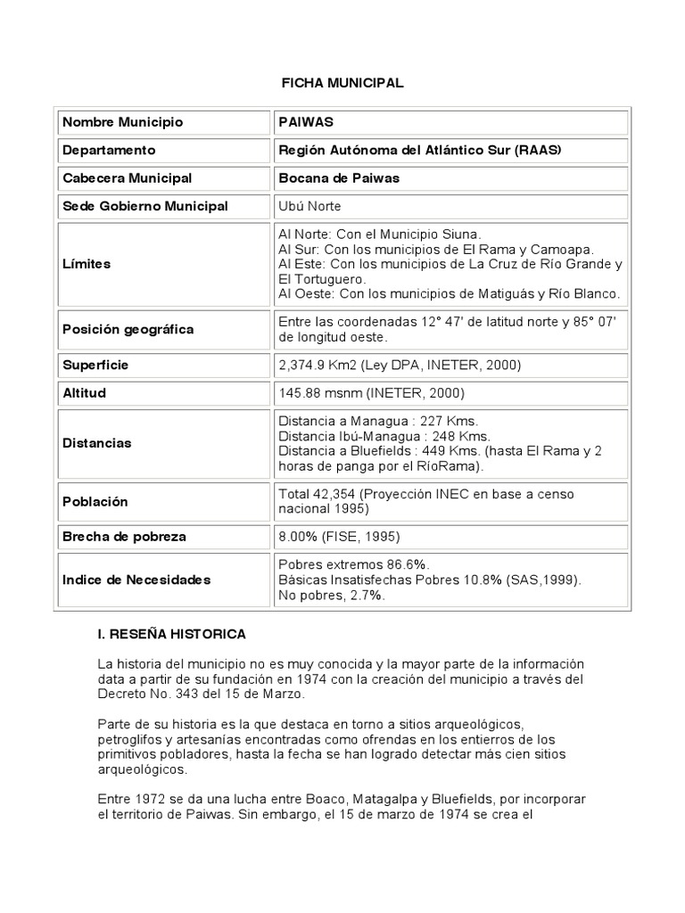 Bocana de Paiwas | PDF | Naturaleza | Educación avanzada