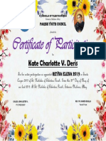 Certificate of Participation: Kate Charlotte V. Deris