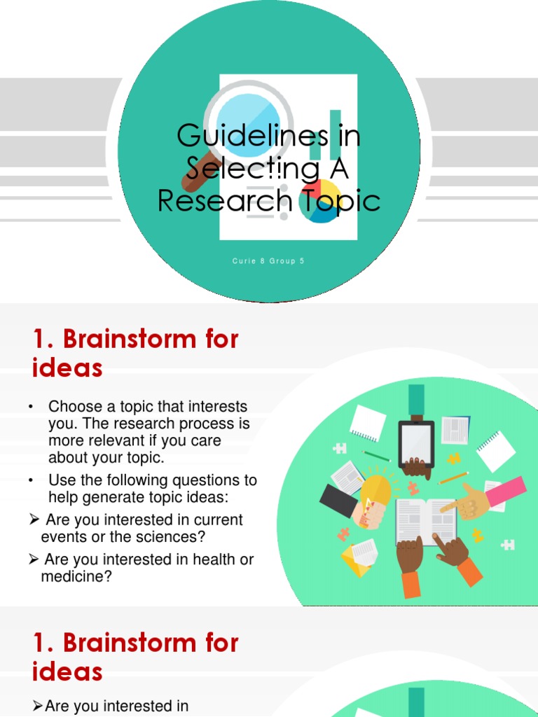 Research Topic Selection Guidelines | PDF | Brainstorming | Epistemology