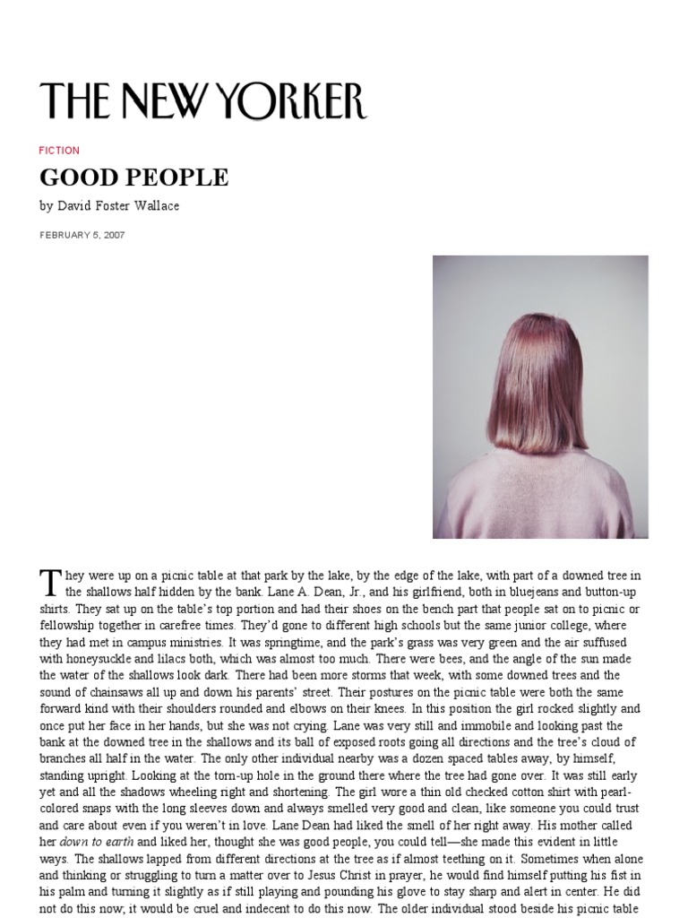 Good People by David Foster Wallace PDF Prayer