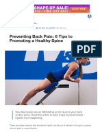 Preventing Back Pain - 6 Tips To Promoting A Healthy Spine