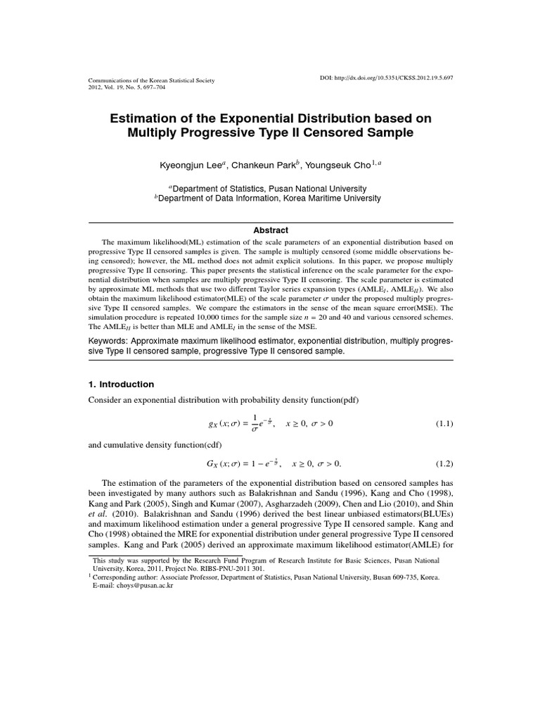 Estimating Exponential Distribution Parameters | PDF | Bias Of An ...