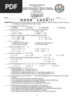 Good Luck!!!: 1 Periodic Test Mathematics 8