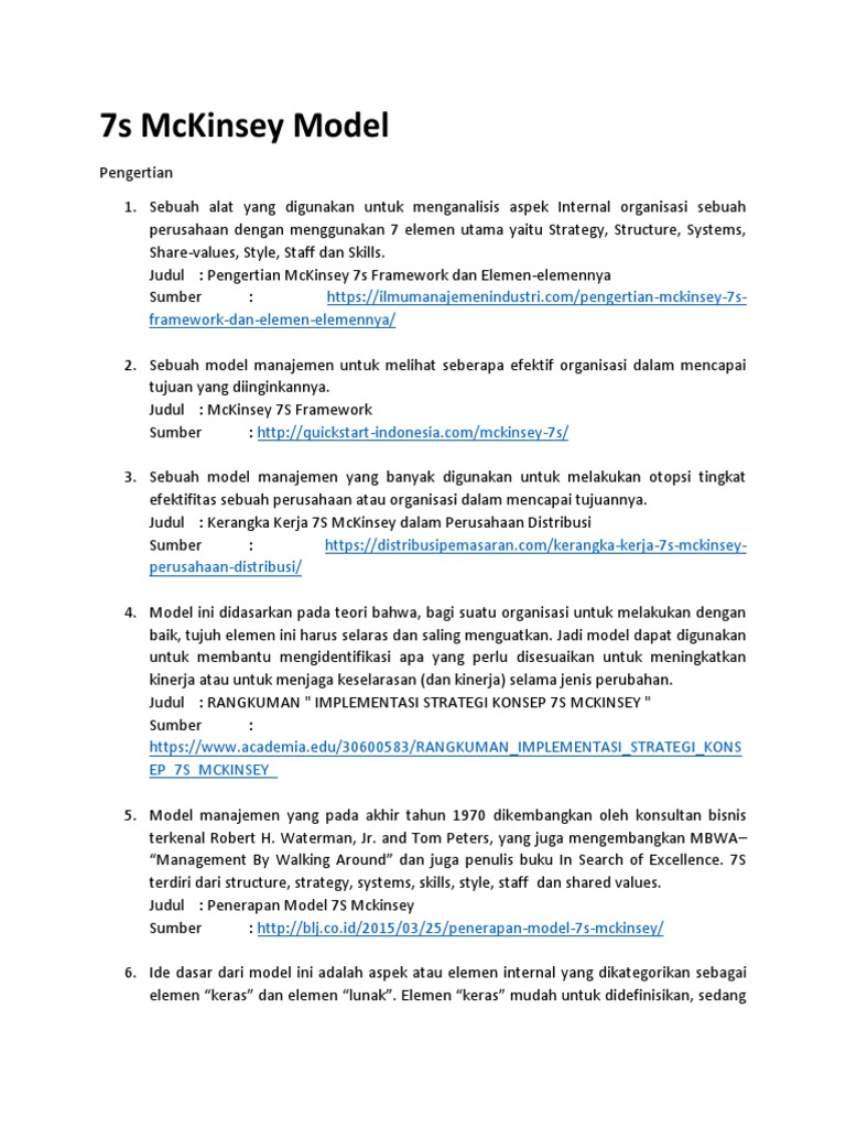 7s Mckinsey Model Pdf