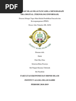 Pancasila Di Era Digital Makalah Kelompok 7