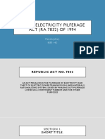 Anti - Electricity Pilferage ACT (RA 7832) OF 1994: Marcelo, Jolina J. Bsee - 4D