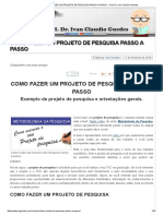 como fazer um projeto de pesquisa passo a passo