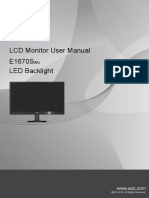 LCD Monitor User Manual E1670S LED Backlight: ©2014 AOC - All Rights Reserved