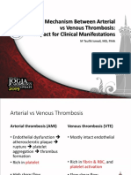 Distinct Mechanism Between Arterial Vs Venous Thrombosis Impact For Clinical Manifestations