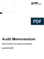 Audit Memorandum: West Yorkshire Fire and Rescue Authority Audit 2004-2005