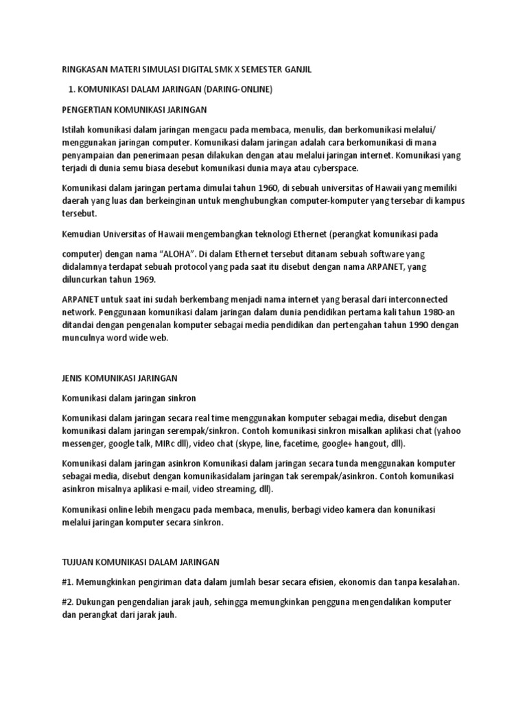 Ringkasan Materi Simulasi Dan Komunikasi Digital