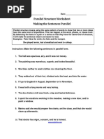 Making The Sentences Parallel Worksheet