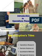 Operations Research Introduction