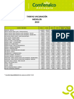 Tarifas Vacunacion Medellin 2018 PDF
