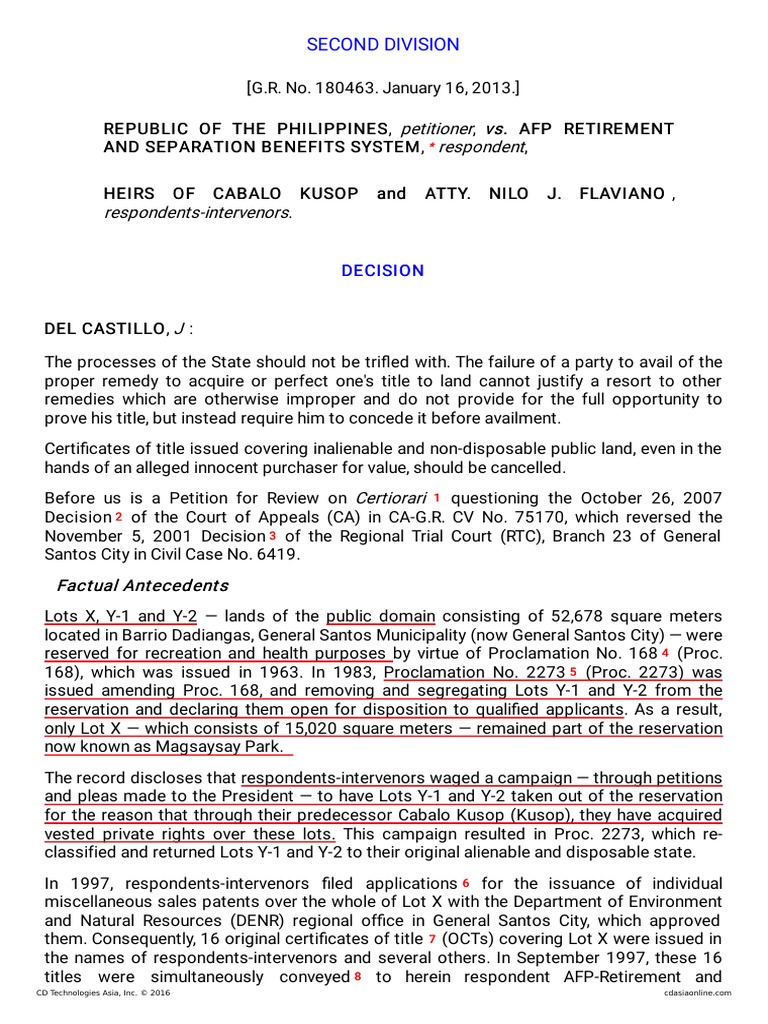 Republic v. AFP Retirement PDF | PDF | Ownership | Property