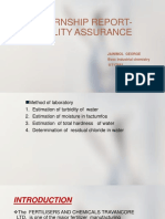 Internship Report-Quality Assurance: Jainimol George Bvoc Industrial Chemistry 11717682